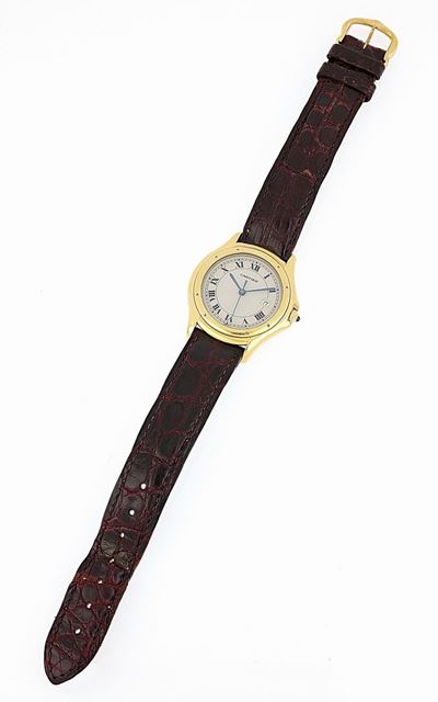 Orologio Cartier in Oro Giallo e Cinturino in Pelle