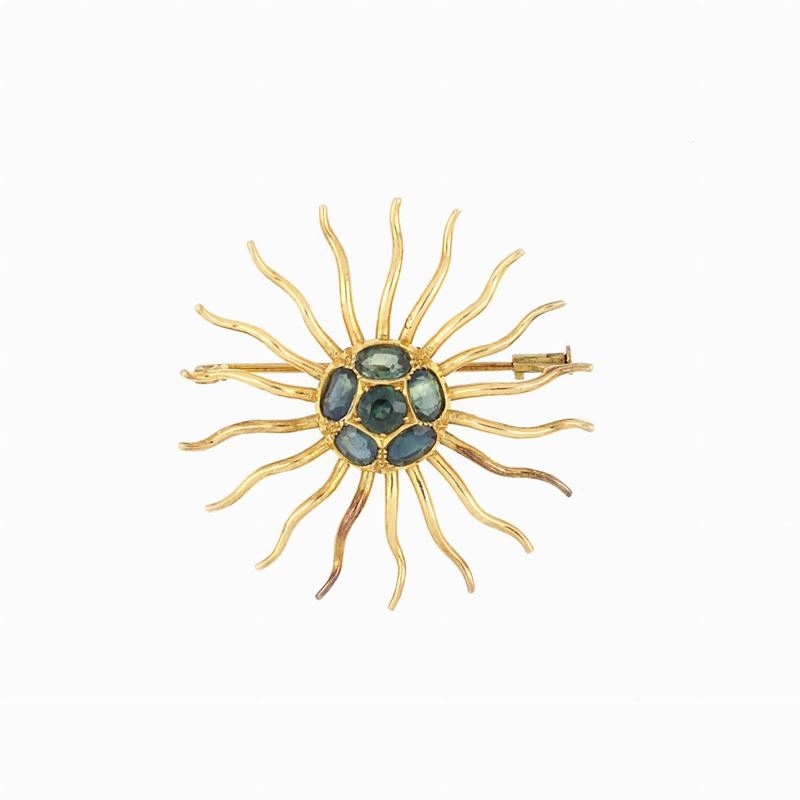Spilla in Oro con Zaffiri