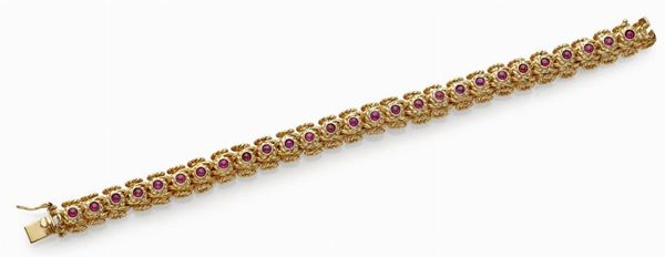 Bracciale in oro con rubini