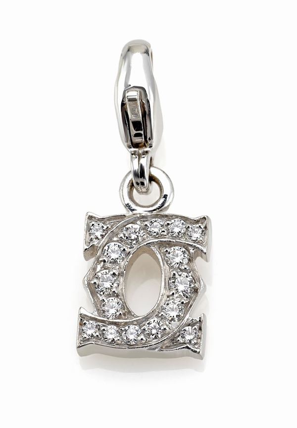 Cartier - Ciondolo in oro bianco e diamanti firmato Cartier