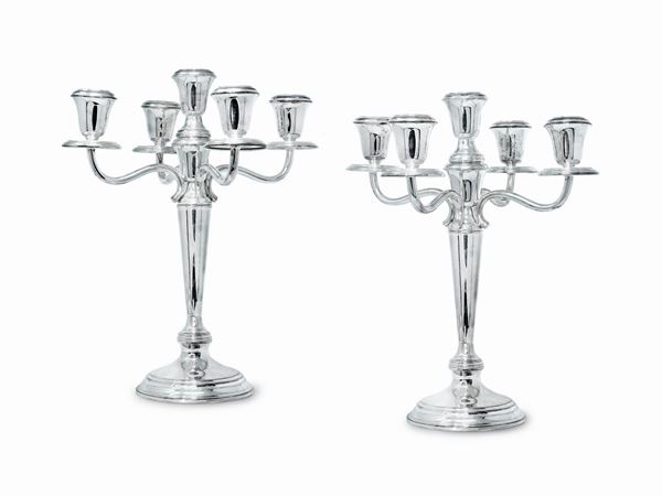 Faraone : Coppia di candelabri firmati Faraone  - Auction ARGENTI - Faraone Casa d'Aste