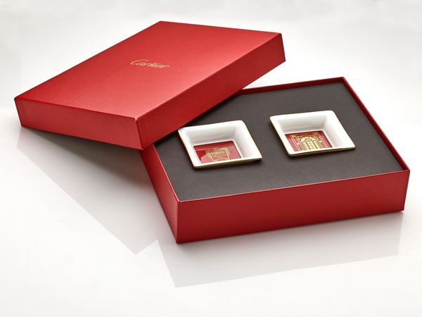 Set posacenere Cartier con scatola