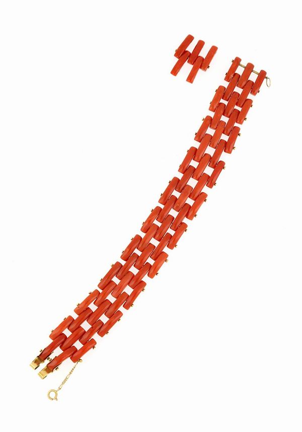 Bracciale in oro e corallo