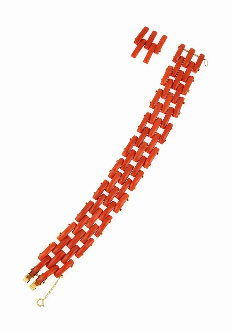 Bracciale in Oro e Corallo