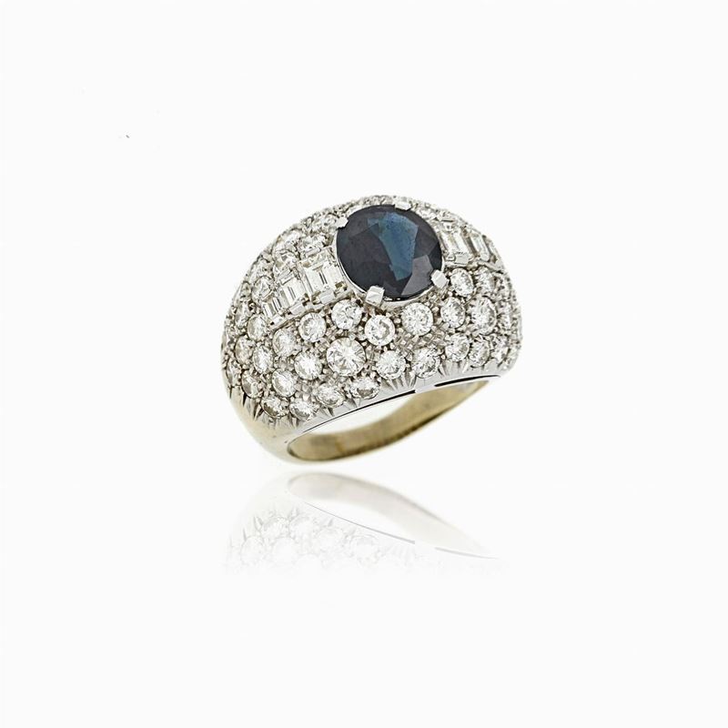Anello Fascia con Zaffiro