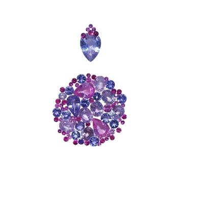 Baby Layout Firmato Cesari & Rinaldi Gemmai con Zaffiri Lavanda, Zaffiri Rosa, Rubini e Tanzaniti