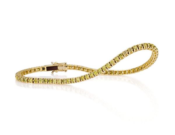 Bracciale tennis firmato Crieri, collezione Giallo 121