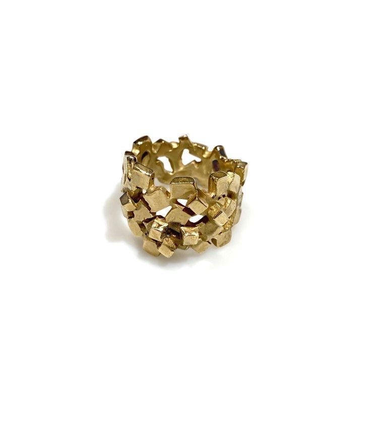 Anello Fascia Firmato la Drogheria, Collezione Quadrucci, in Oro Giallo