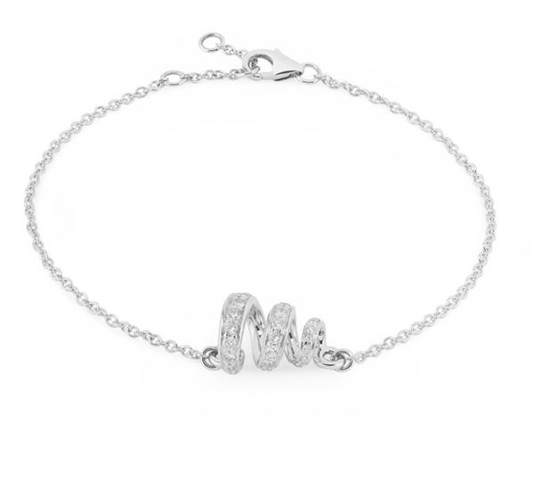 Bracciale firmato Serena Gobbi Milano, collezione Fairytale, in oro bianco e pav&#232; di diamanti