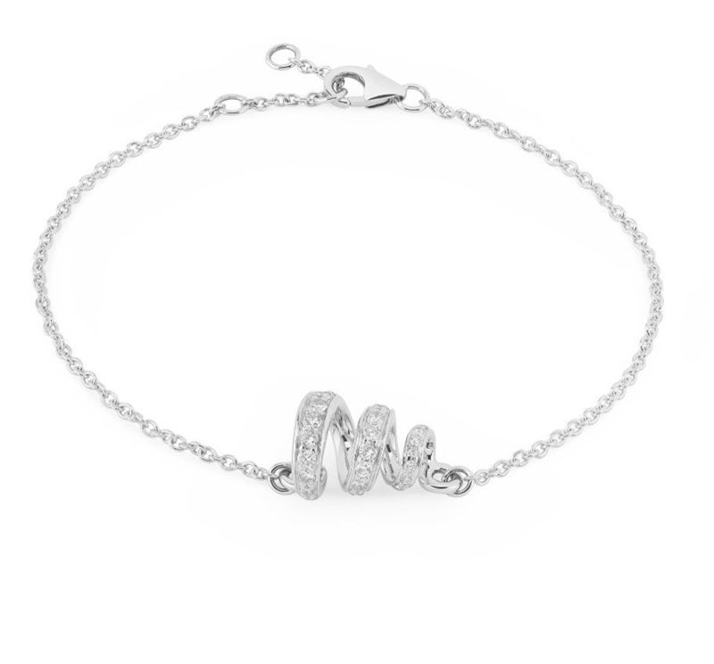 Bracciale Firmato Serena Gobbi Milano, Collezione Fairytale, in Oro Bianco e Pavè di Diamant...