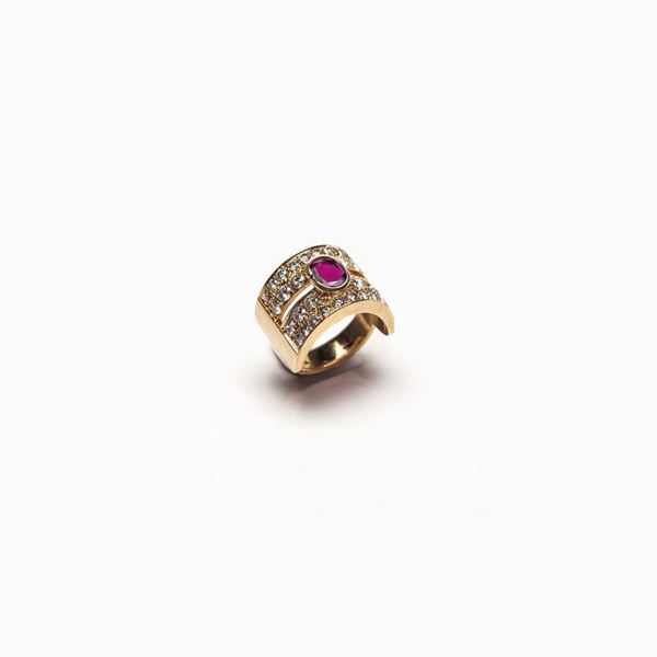 Anello Repossi con rubino e diamanti