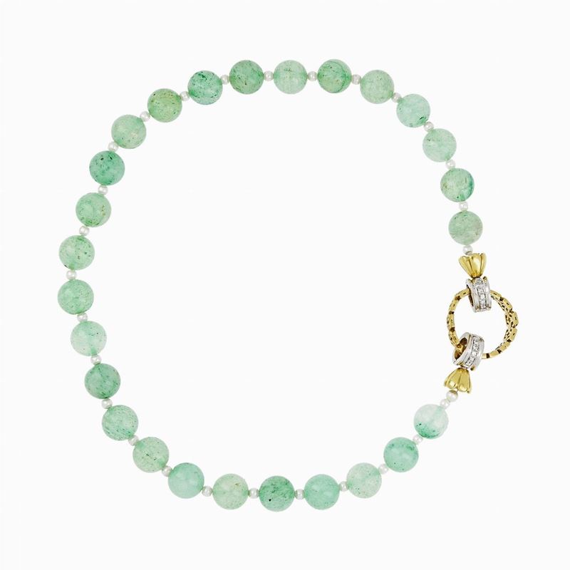Collana Quarzo con Chiusura in Oro
