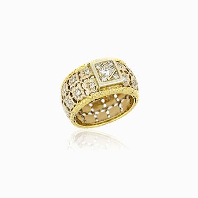 Anello Fascia in Oro e Diamanti