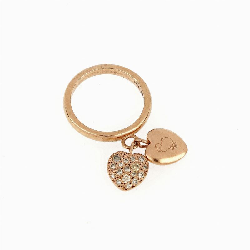 Anello Charms Cuore Firmato Dodo