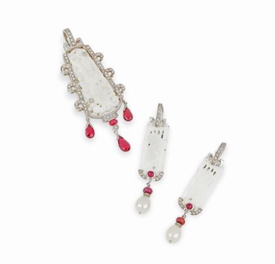 Demi-parure con Madreperla e Rubini