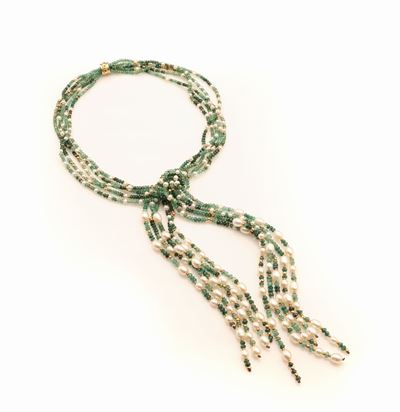 Collana a Cravatta con Smeraldi