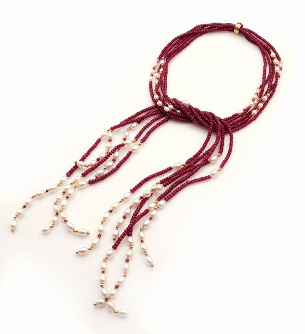 Collana a cravatta con rubini
