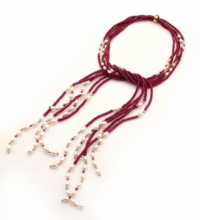Collana a Cravatta con Rubini