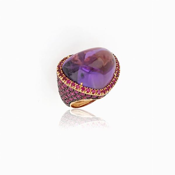 Anello con ametista a cuore