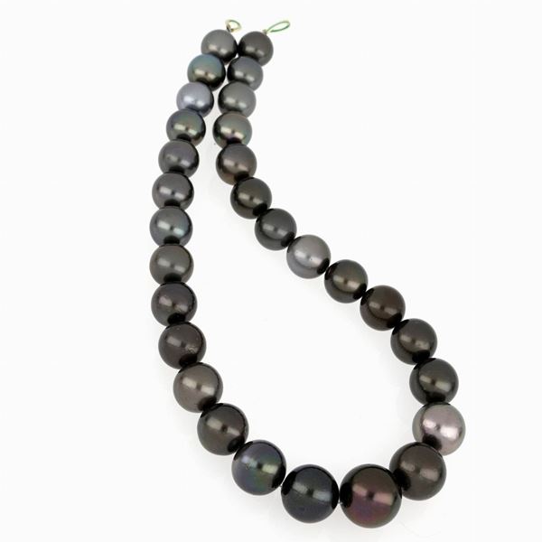 Collana perle Tahiti grigie