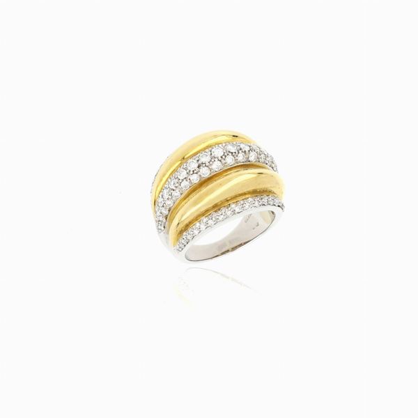 Anello a fascia con diamanti 