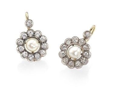 Orecchini con perle e diamanti 