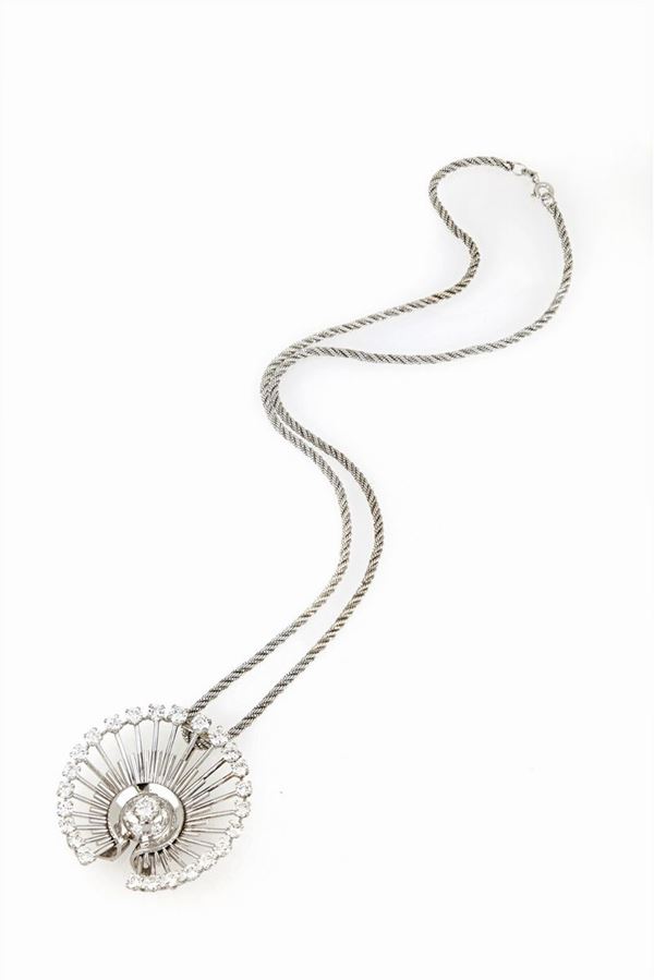 Collana oro bianco e diamanti