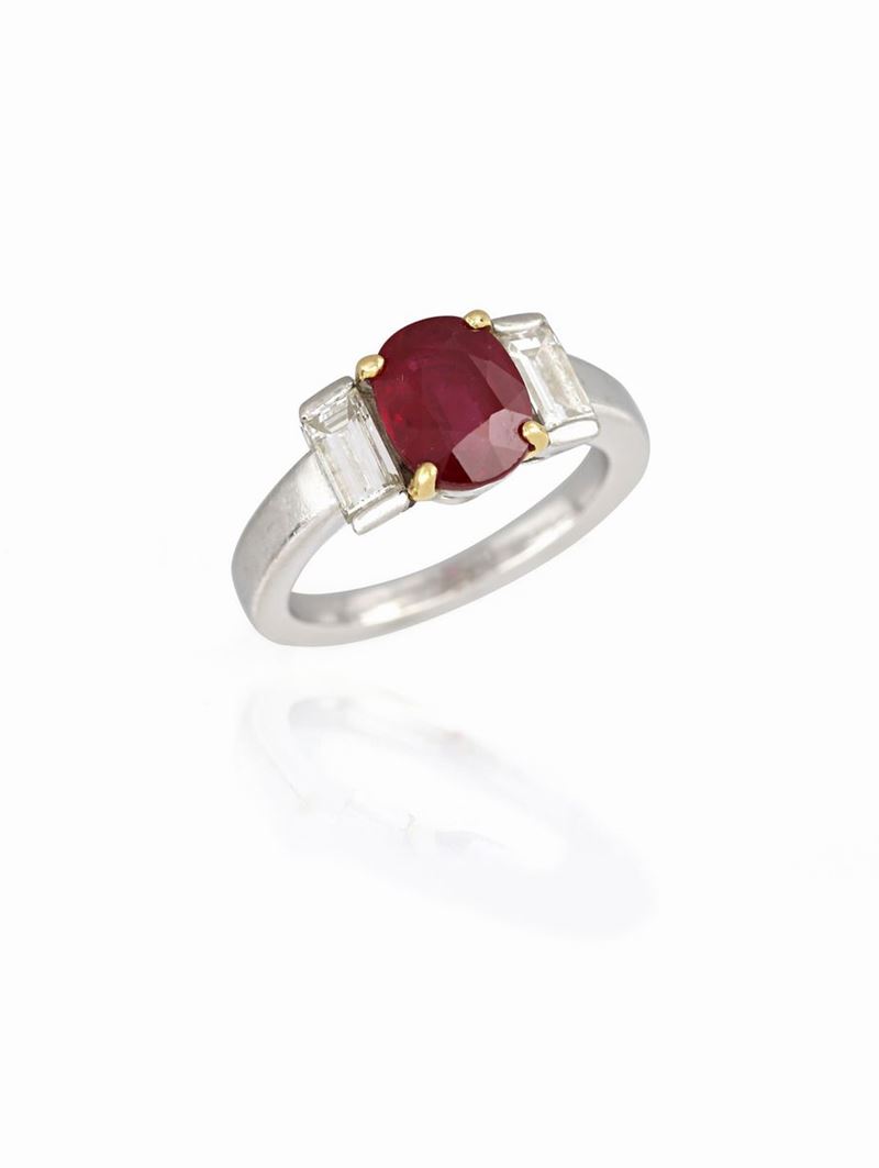 Anello in Platino con Rubino