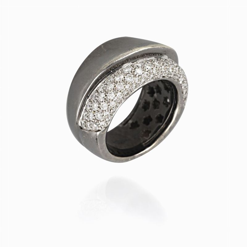 Anello a Fascia con Diamanti
