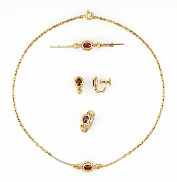 Parure in oro con granati  - Auction OTTOBRE - Faraone Casa d'Aste
