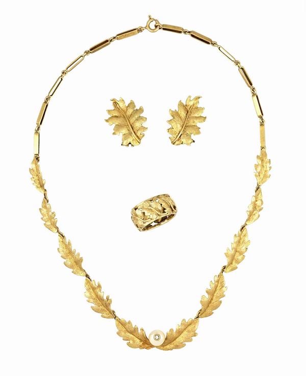 Parure foglie in oro