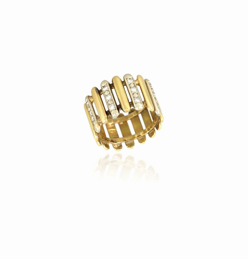 Anello Oro Giallo e Bianco