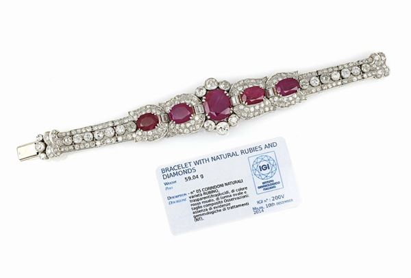 Bracciale con rubini e diamanti