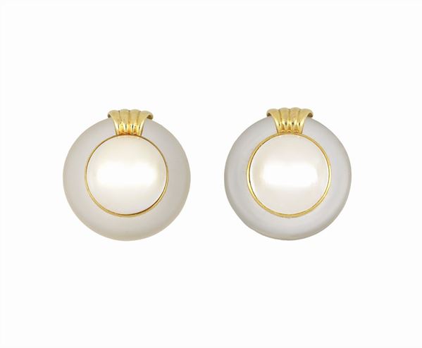 Orecchini in oro con quarzo e perle Mab&#232;  - Auction OTTOBRE - Faraone Casa d'Aste