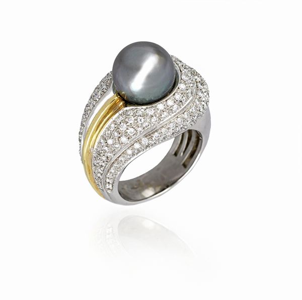 Anello perla nera