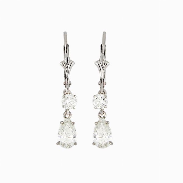 Orecchini monachella con diamanti   - Auction ASTA LIVE DICEMBRE - Faraone Casa d'Aste