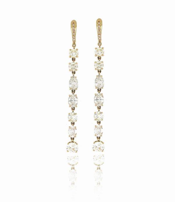 Orecchini pendenti con diamanti  - Auction ASTA LIVE DICEMBRE - Faraone Casa d'Aste