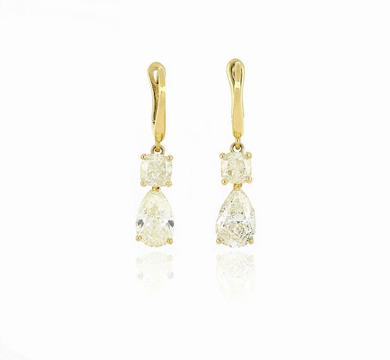 Orecchini Diamanti Carré e Pear Shape