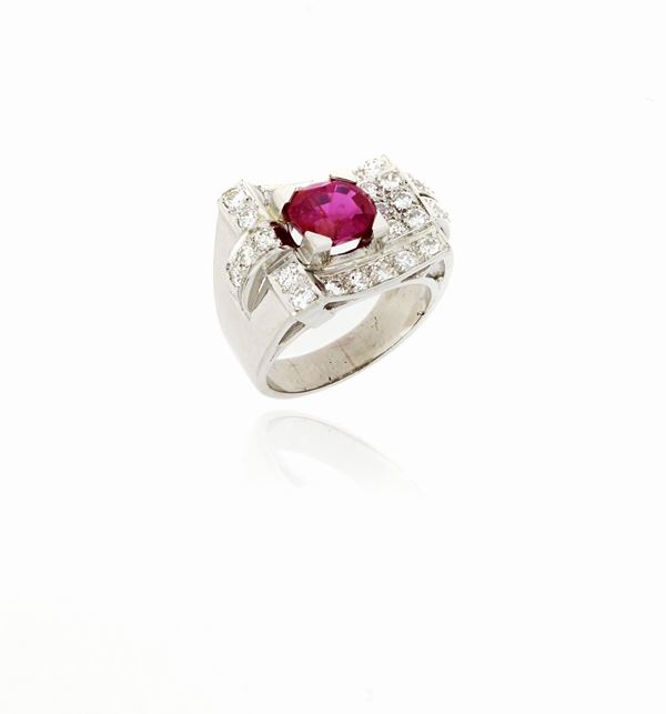 Anello con rubino birmano  - Auction ASTA LIVE DICEMBRE - Faraone Casa d'Aste