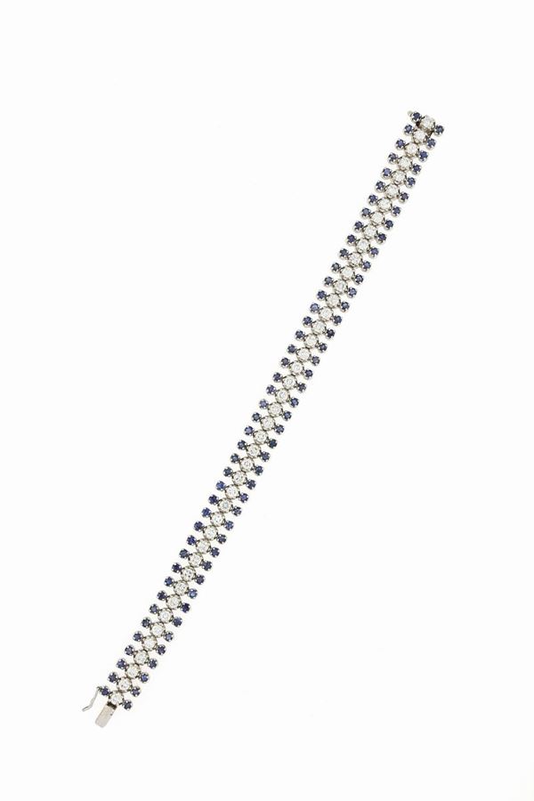 Bracciale con diamanti e zaffiri 