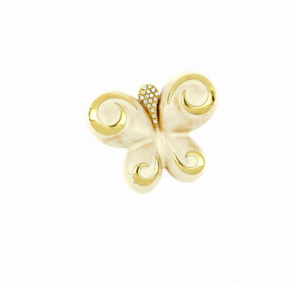 Pendente farfalla   - Asta GIOIELLI E OROLOGI - Faraone Casa d'Aste