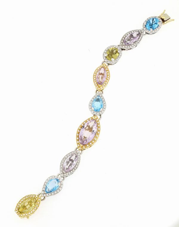 Bracciale con pietre multicolor