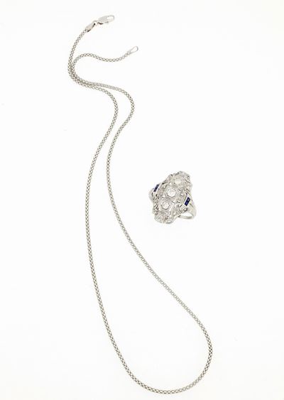 Set Anello in Platino e Collana