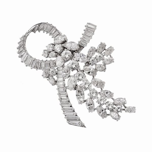 Spilla fiocco con diamanti