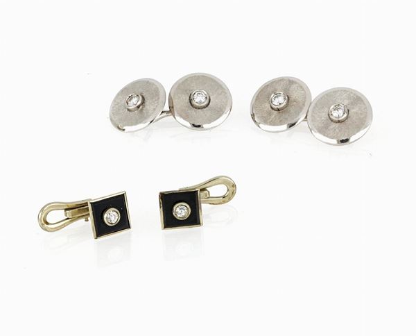 Gemelli in oro bianco e diamanti