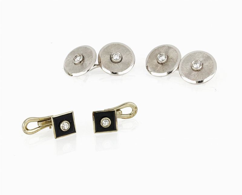 Gemelli in Oro Bianco e Diamanti