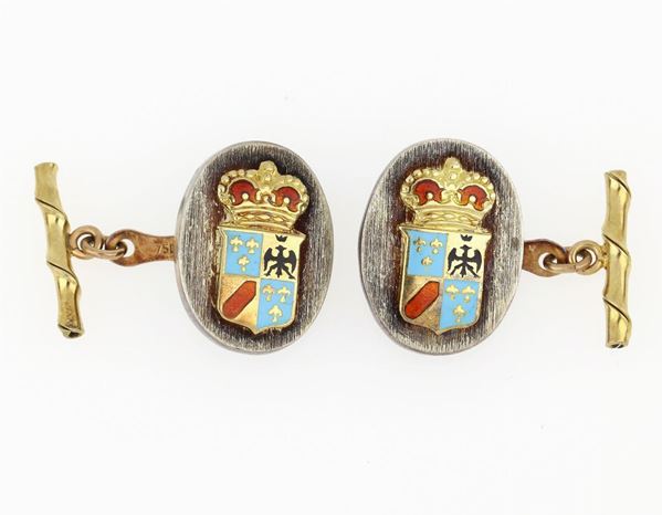 Gemelli oro argento stemma Villa D&#39;este