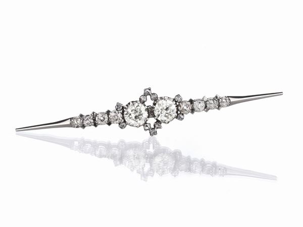 Pendente/spilla con diamanti old cut