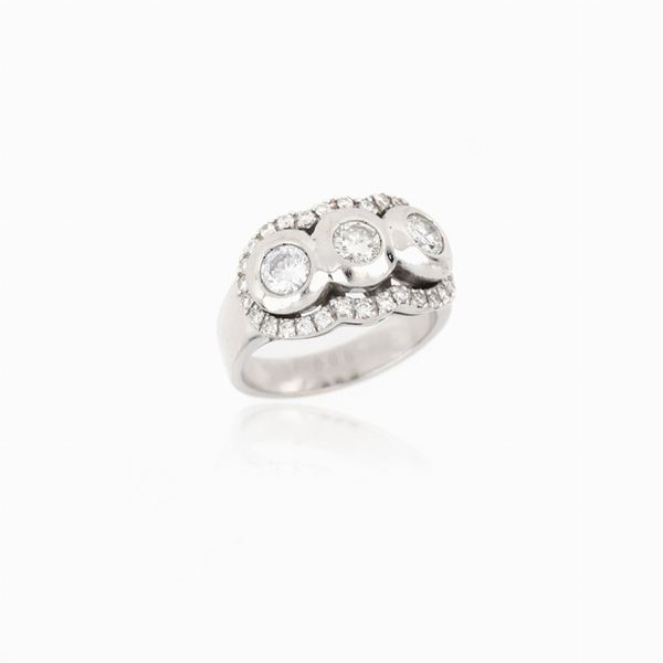 Anello a fascia trilogy con diamanti