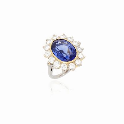 Anello Margherita con Zaffiro Sintetico